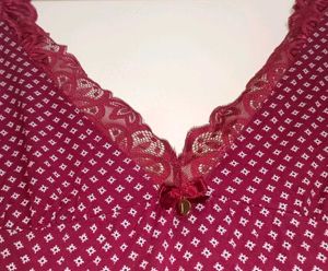 SALE - Jasper Conran Maroon Lace Trim Night Slip