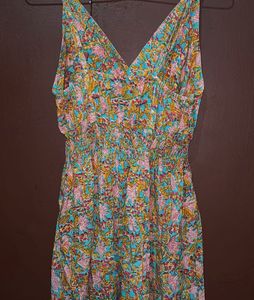 beachy multicoloured dress