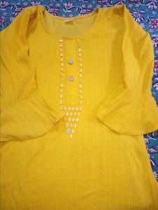 Yellow Kurti For Girls
