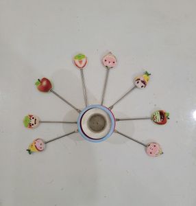 Colored Fruit Fork Set
