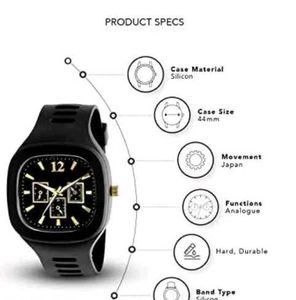 Sleek Black Watch With Gift Box Packaging