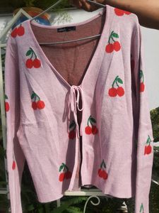 NIKKA K Pink Heart Cardigan