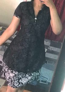 Black Cute Layerd Dress