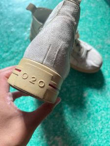 Imported Red Striped High-Top Sneakers