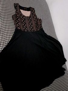 Black Long Flare Frock From ZINK London