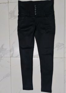 Black Slim Fit High-Rise Stretchable Jeans