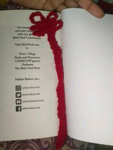 Red Crochet Handmade Bookmark