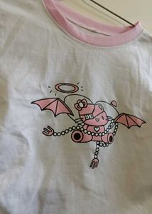 Cute Graphic Print Crop Top