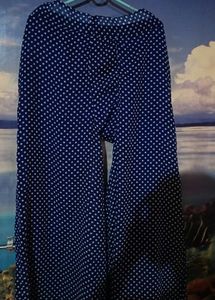 Navy Blue Polka Dots Palazzos