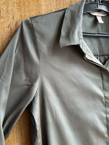 Satin Olive Green Shirt