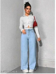 casual All match whased loose straight leg women D