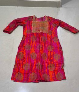 Pink Ethnic Kurta(L)new
