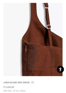 LINEN BLEND MIDI DRESS