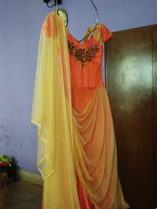 Dual Tone Flared Gown.