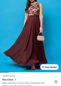 Party wear brown branded gown in size 36