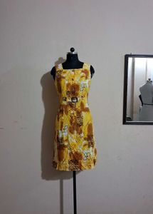 Vintage Floral Print Mini Dress