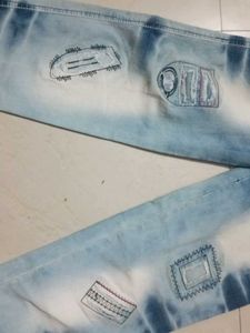 Distressed Patchwork Denim Jeans