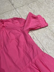 Pink Ruffle Hem Dress