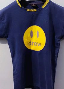 Navy Blue Printed Tshirt For Men