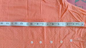 Peach Embroidered Cotton Kurta