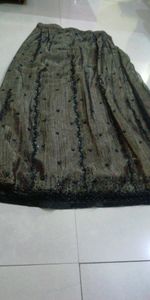 Black-copper Tissue N net skirt and blouse.