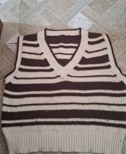 Striped Sweater Vest korean
