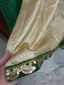 Forn Fabric Golden Glittering Kurta With Dupatta