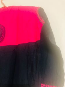 Ada Chickenkari Bright Pink Embroidered