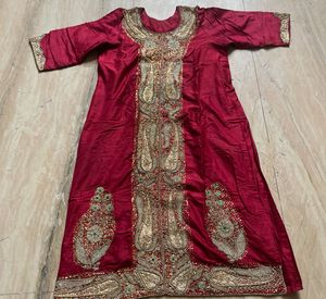 Dec Sale🔥 30 Yrs Old Maroon  Silk Anarkali Suit