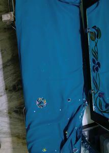 Heavy Work Light Blue Saree
