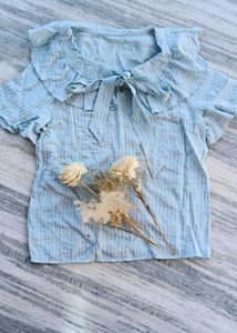 Cute Blue Bow Top