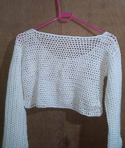 Fishnet Crop Sweater🪷