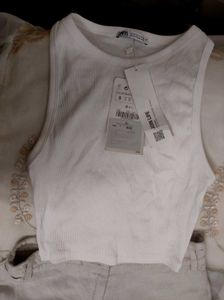 Zara Top &amp; Wide Linen Leg Pants Set