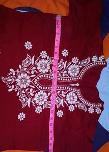 Maroon Chikankari Kurta +Freebie😍❤