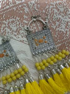 Yellow Colour Earrings.