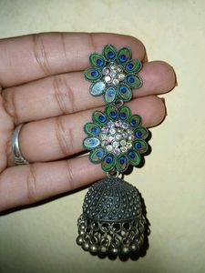 Peacock Jhumka Earrings