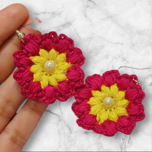 Crochet Flower Earrings