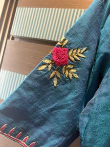 Hand Work Blue Kurta…with Latkan