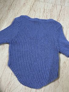 Blue Knit Top