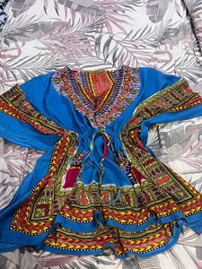 Ethnic Print Kaftan Top