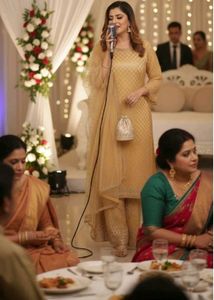 Elegant Golden Kurta Set