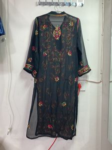 Embroidered Black Kurti Georgette