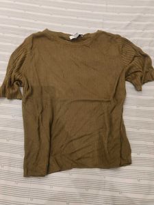 Ribbed Olive Top