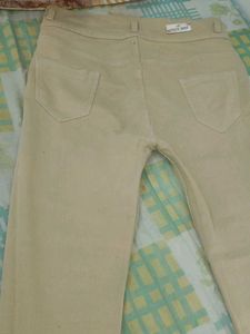 Beige Straight Leg Jeans