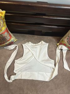 Chic White Tie-Back Crop Top