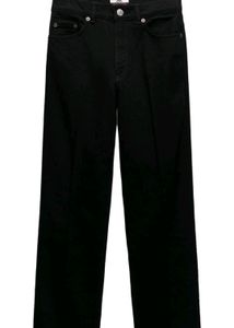 Zara High-waisted Black Straight Fit Jeans