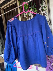 Blue Embroidered Blouse