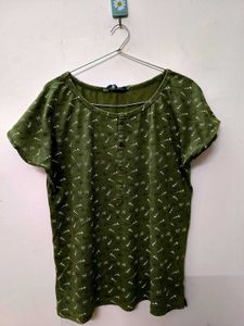 Green Printed Top