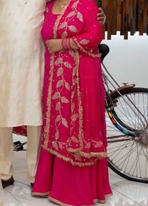 Elegant Pink Skirt Plazzo Kameez