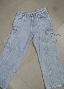 Light Wash Cargo Jeans